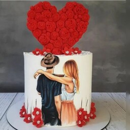 مینی کیک عاشقانه با چاپ غیر خوراکی