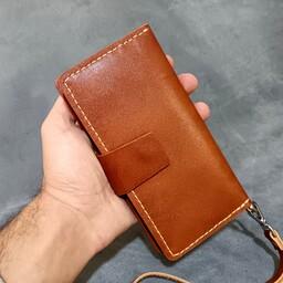 کیف موبایل چرمی دست دوز (مگنتی) 
