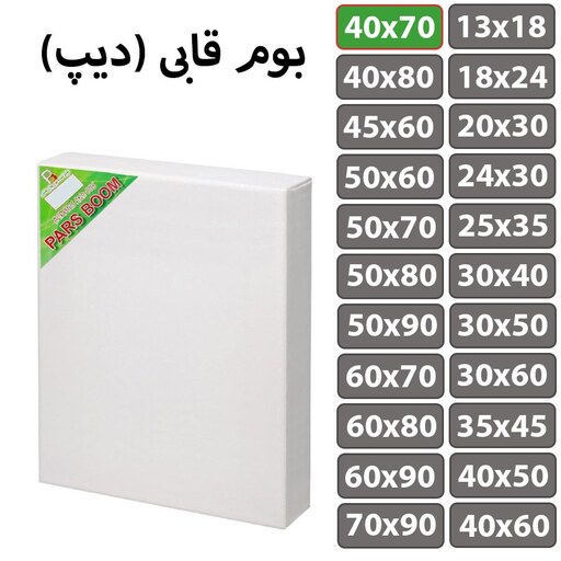 بسته 2 عددی بوم نقاشی قابی (دیپ) سایز 40 در 70 سانتی متر پارس بوم