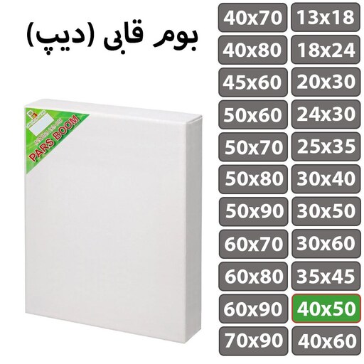 بسته 2 عددی بوم نقاشی قابی (دیپ) سایز 40 در 50 سانتی متر پارس بوم