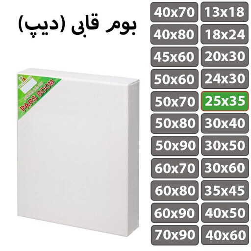 بسته 2 عددی بوم نقاشی قابی (دیپ) سایز 25 در 35 سانتی متر پارس بوم