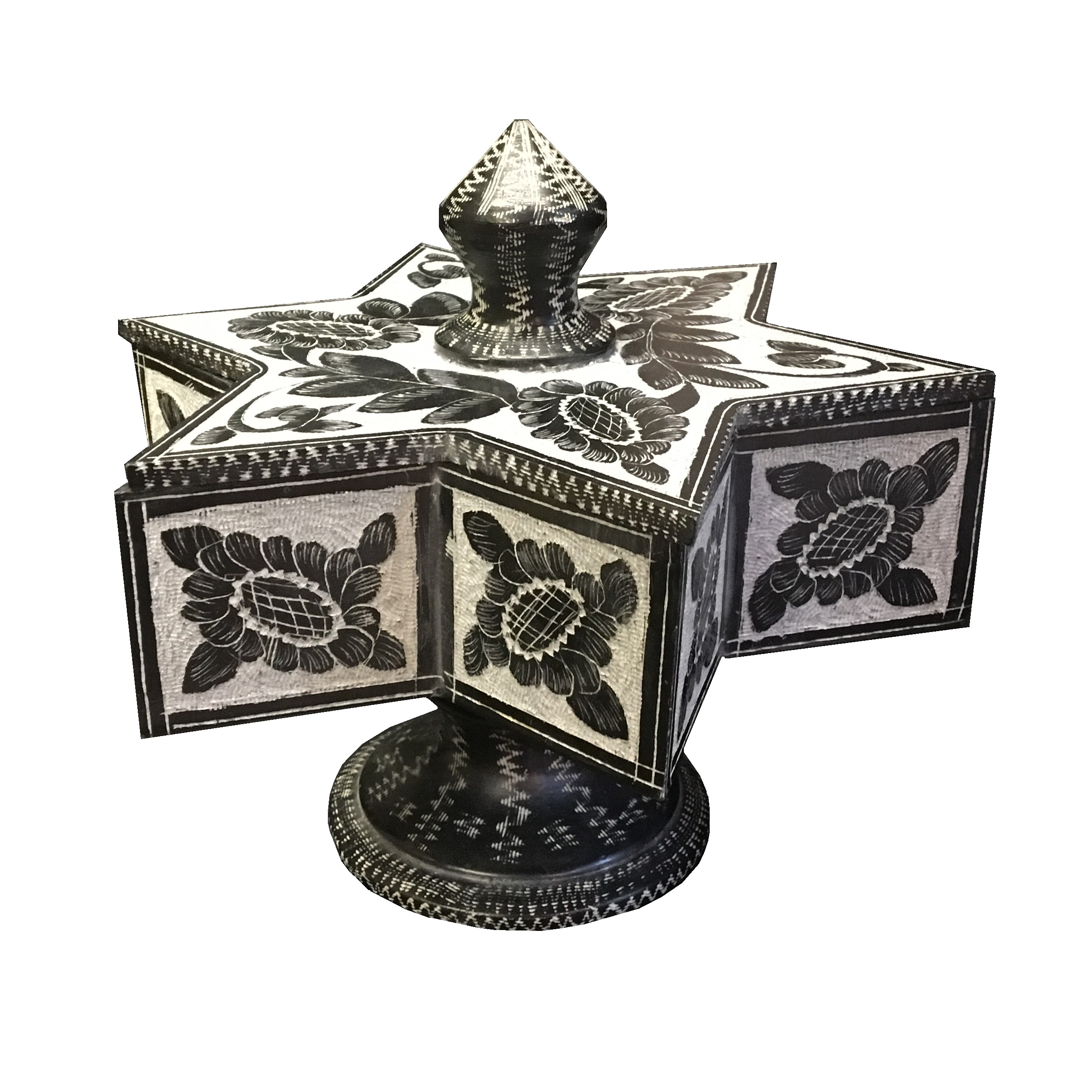 شکلات خوری سنگی طرح ستاره ای پایه دار