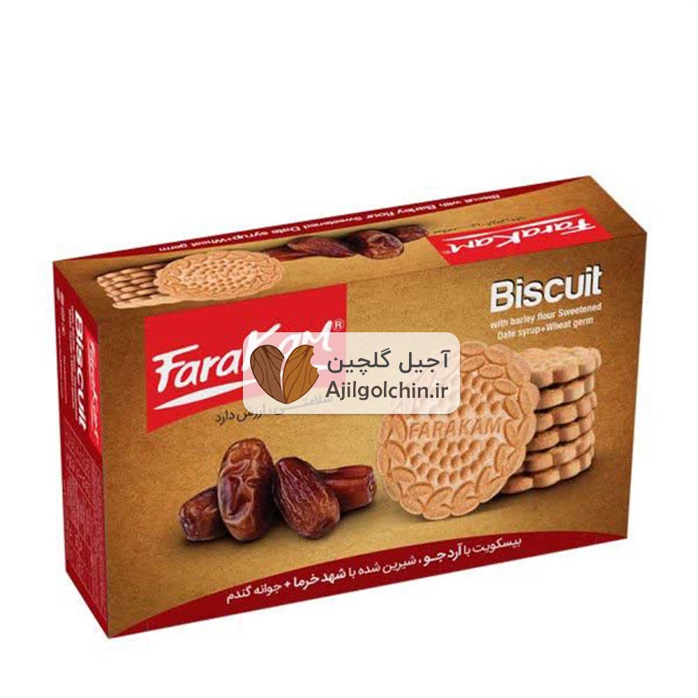 بیسکوئیت رژیمی آردجو و جوانه گندم با شهد خرما