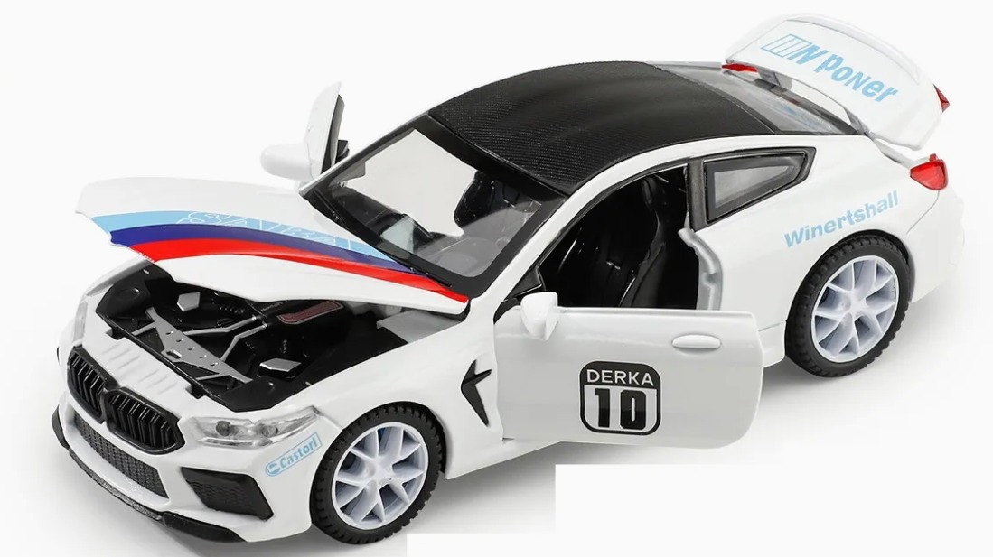 ماکت فلزی ماشین  بی ام و جی تی BMW M8 GTR مقیاس 132 با درب بازشو و سیستم عقبکش