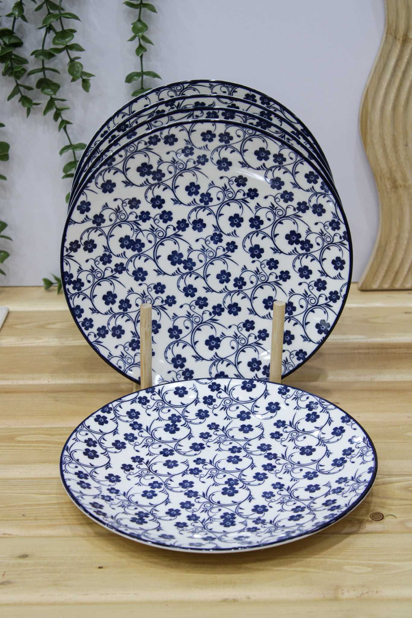 بشقاب پلوخوری  گل آبی  