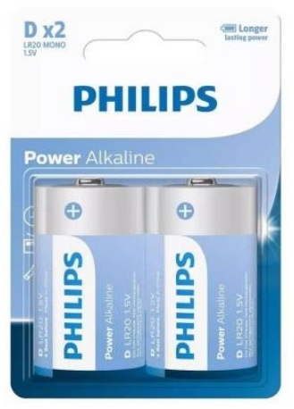 باتری D فیلیپس مدل پاور آلکالاین بسته دو عددی