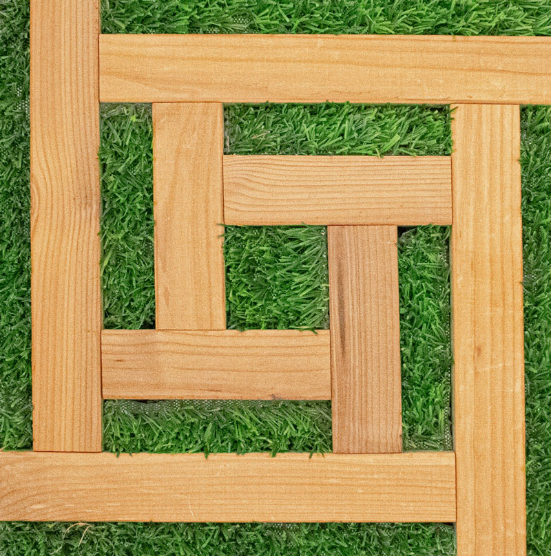 کفپوش تایل پارکت چوب ترموود و چمن کد 109 29*29 سانتی‌متر