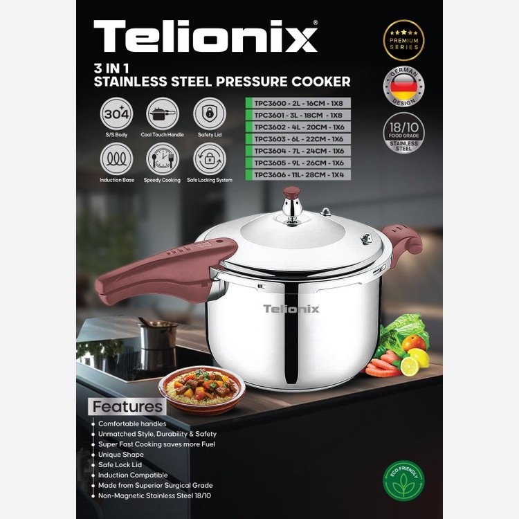 زودپز تلونیکس مدل TPC3600 ظرفیت 2 لیتر