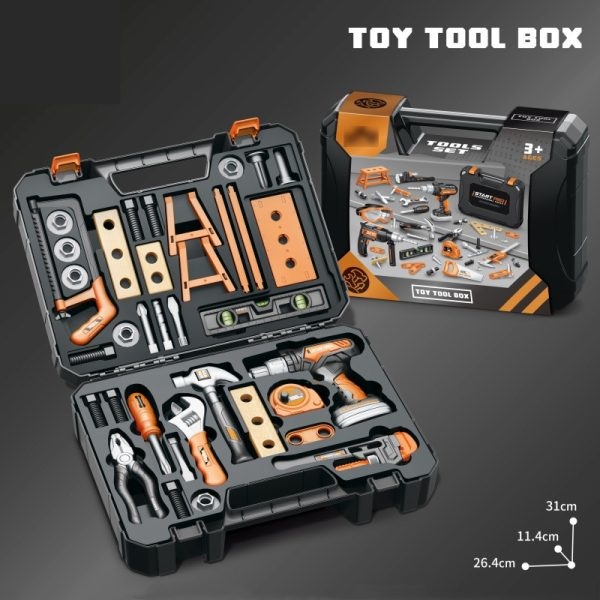ست ابزار کیفی کودک مدل 102_778 با دریل باتری‌خور و لوازم کامل