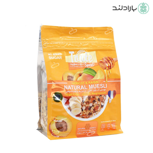 غلات صبحانه موسلی زردآلو و کشمش توت سوییت