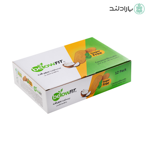 بیسکویت بدون قند نارگیلی تک نفره 40 گرمی (بسته 12 عددی)