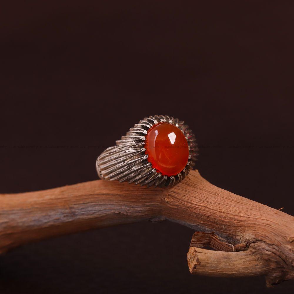 انگشتر عقیق یمن مردانه کد 7225