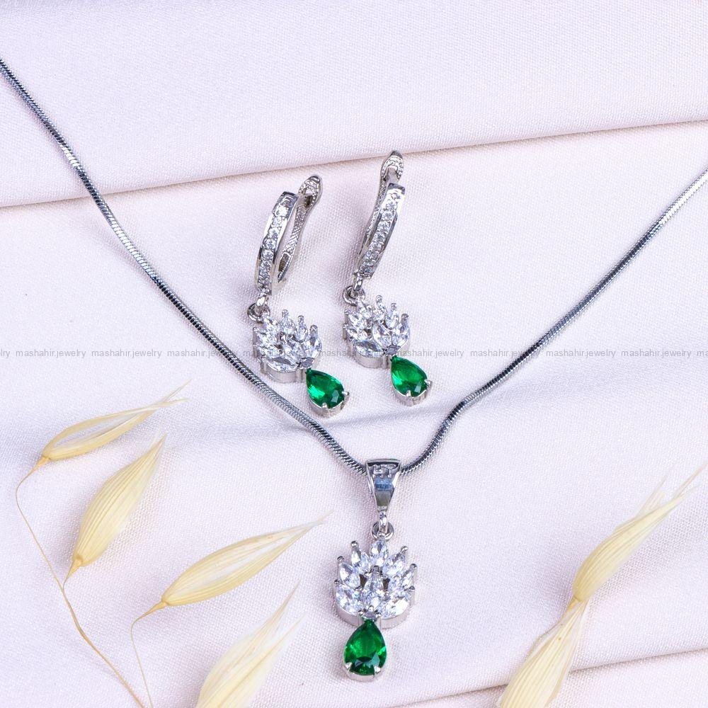 نیم ست زمرد سنتاتیک زنانه کد 9618