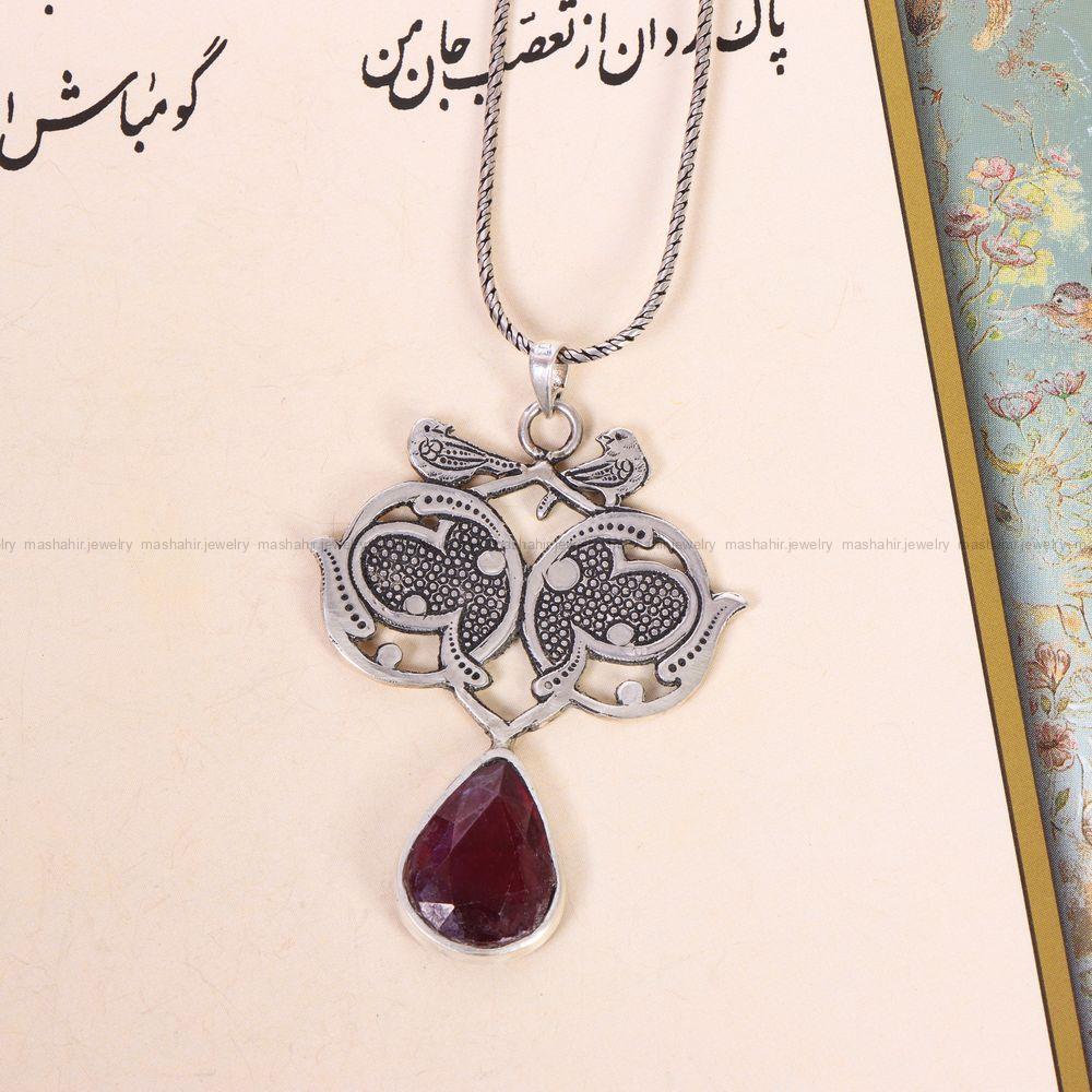 گردنبند یاقوت سرخ زنانه کد 12063