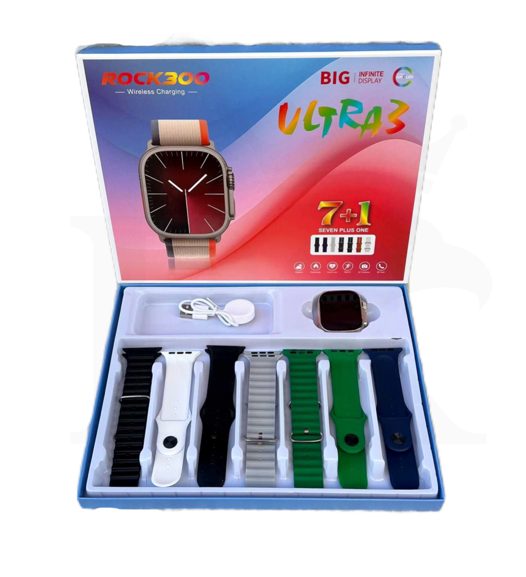 ساعت و اپل واچ هفت دست بند و ایرپاد مدل smart rock300(اورجینال)