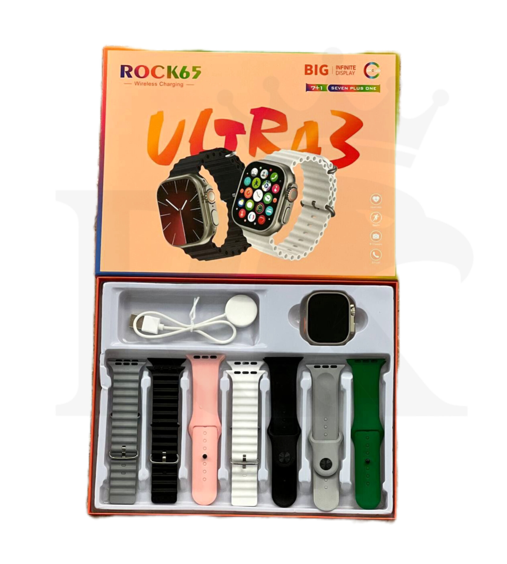 ساعت و اپل واچ هفت دست بند و ایرپاد مدل smart rock65(اورجینال)