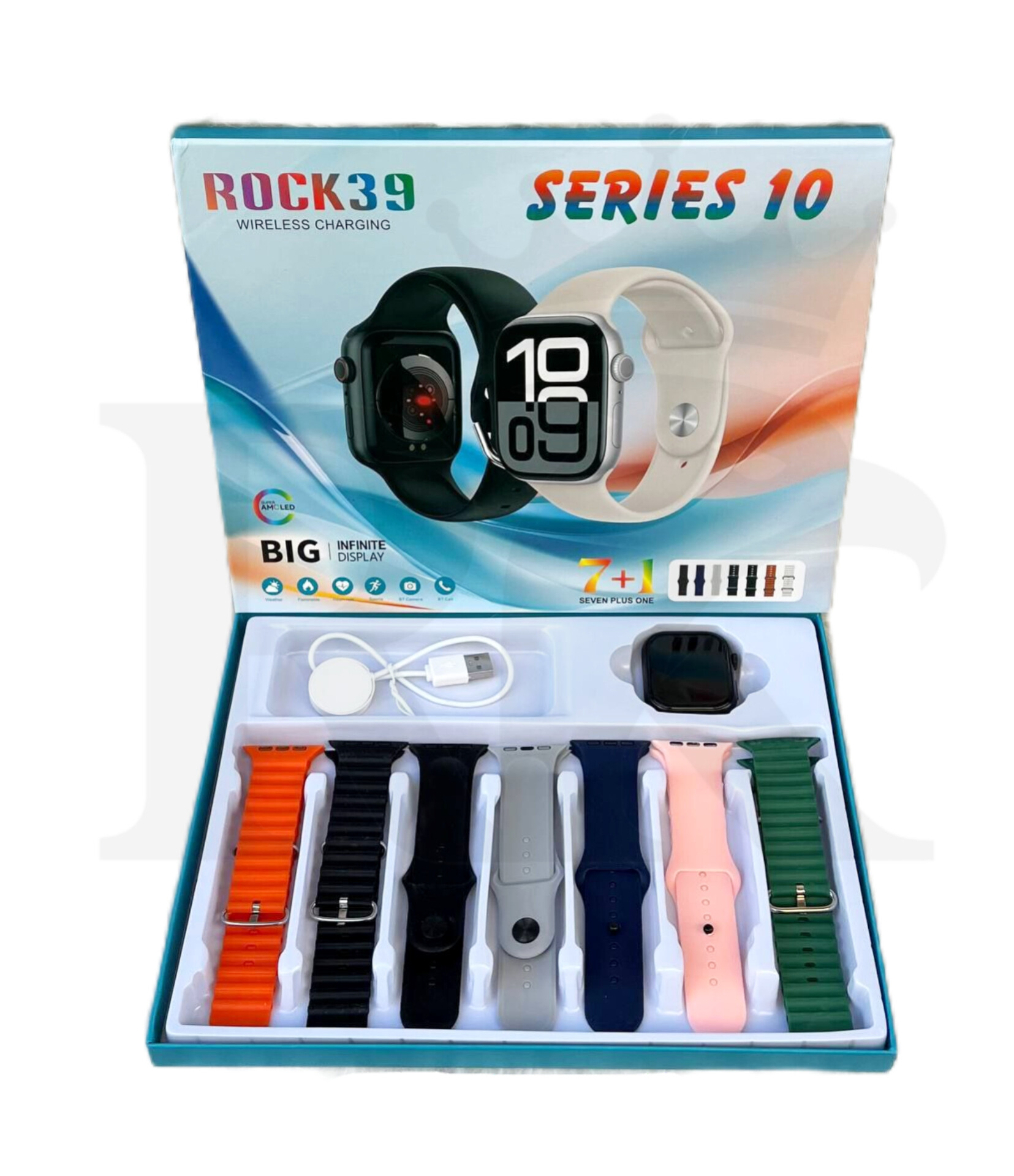 ساعت و اپل واچ هفت دست بند و ایرپاد مدل smart rock39(اورجینال)