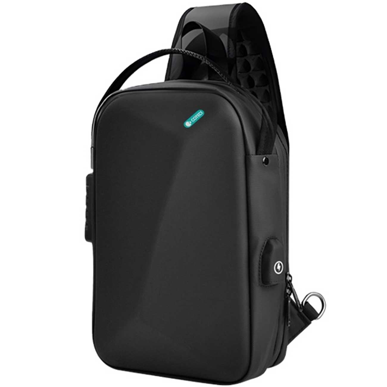 کیف کراس بادی ضد آب کوتتسی مدل 14061، ضد سرقت، سایز بزرگ، با درگاه USB و قفل رمزدار