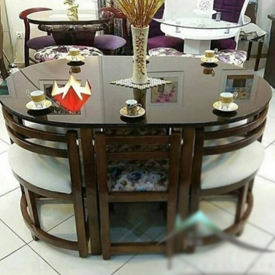 میز ناهارخوری چوبی 6 نفره پسکرایه 