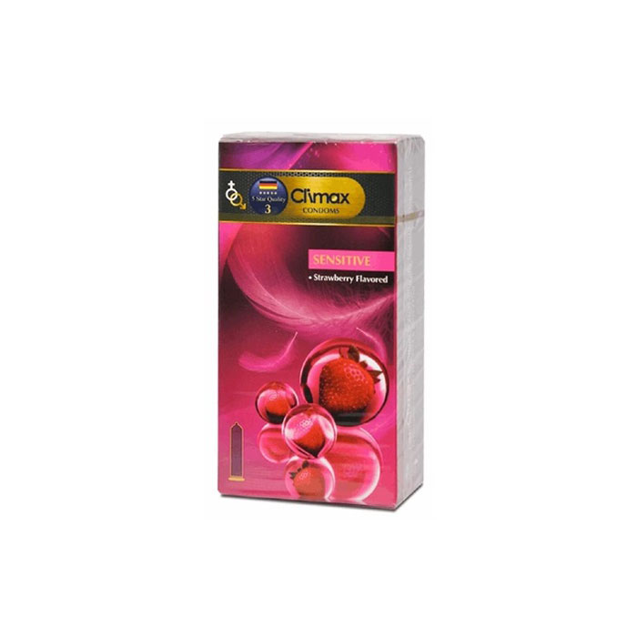 کاندوم کلایمکس مدل Sensitive با اسانس توت فرنگی