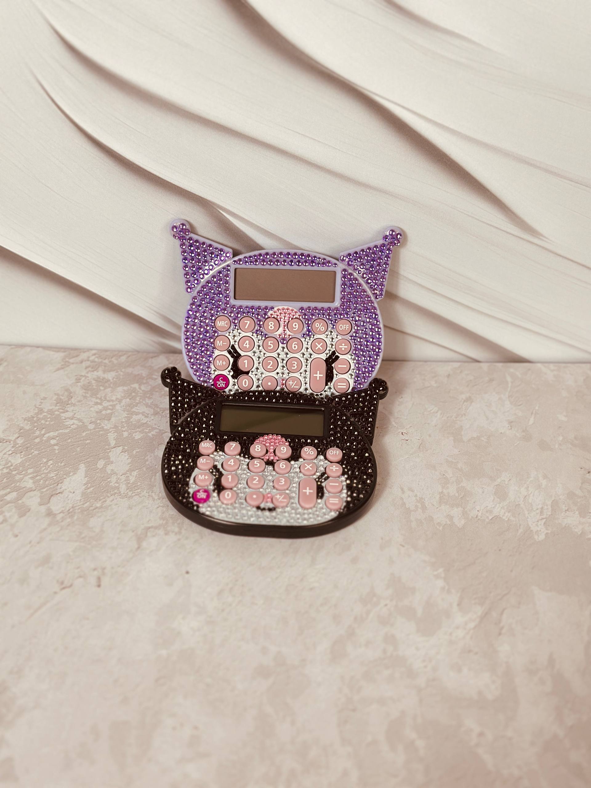 ماشین حساب کرومی نگین دار کد 6067