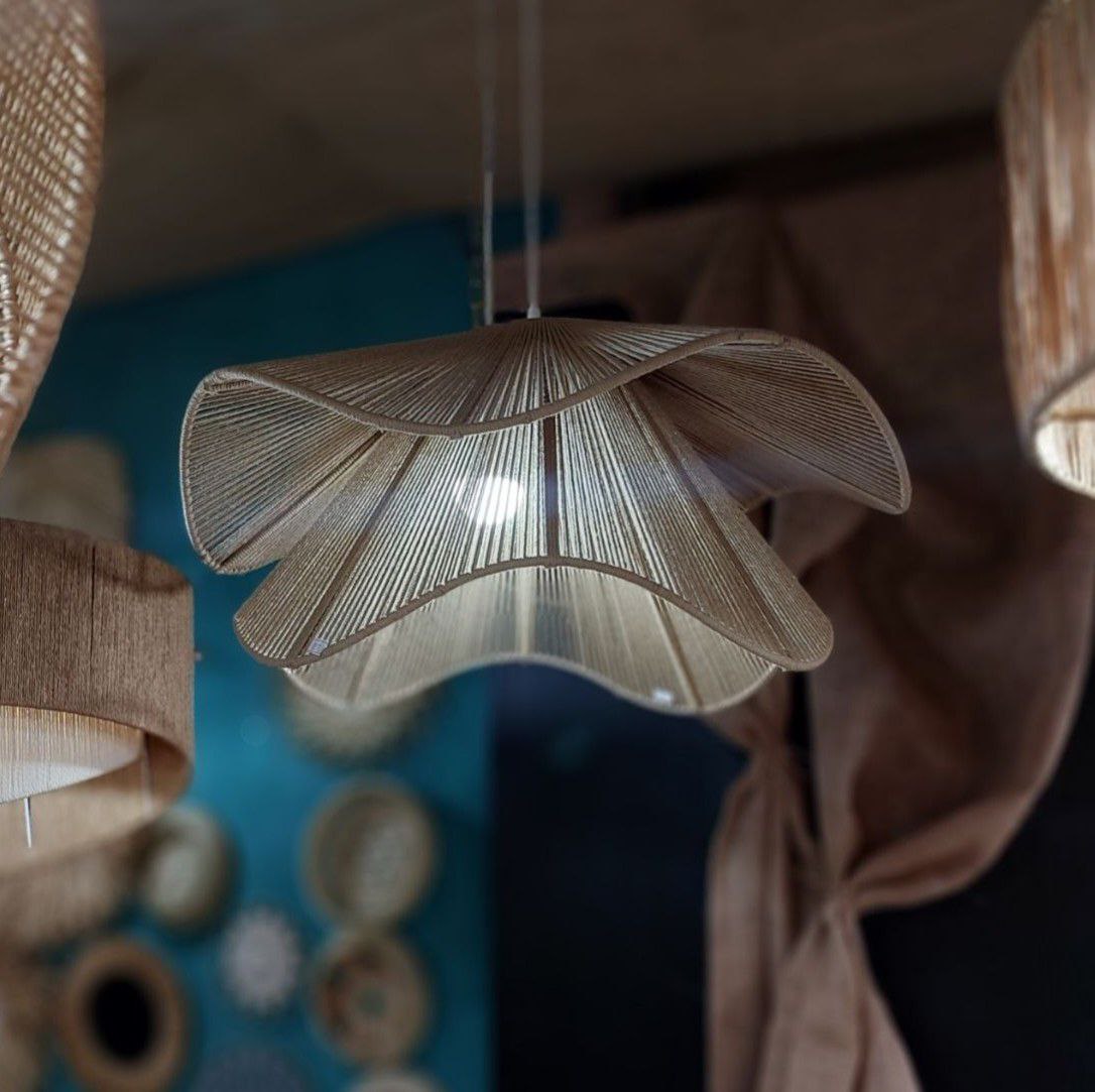 لوستر مکرومه طرح گل