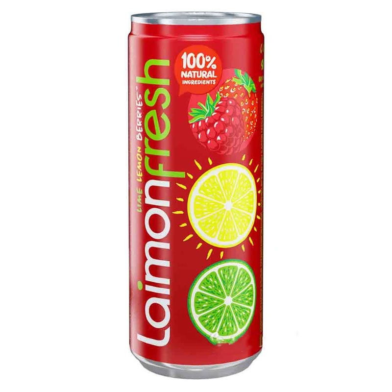 نوشیدنی گازدار توت فرنگی 330 میلی لیتری لمون فرش - بسته 6 عددی