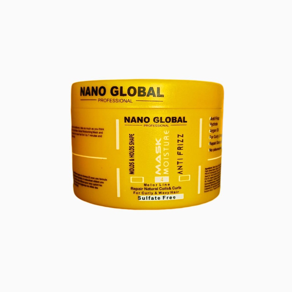 ماسک مو احیا کننده اکتیویتور فاقد سولفات زرد نانوگلوبال مناسب موهای فر و مجعد حجم 300 میل