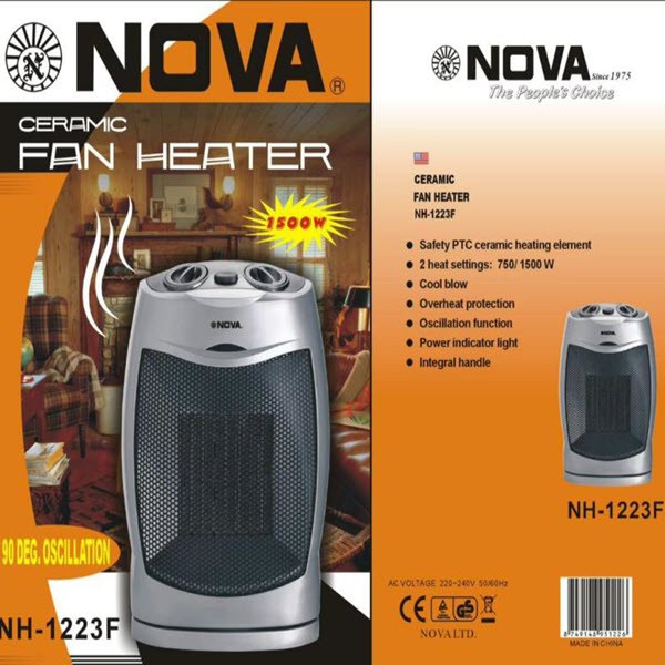 بخاری برقی نوا NH-1223 F | خرید بخاری برقی کم‌مصرف از ریوکالا تضمین اصالت و سلامت