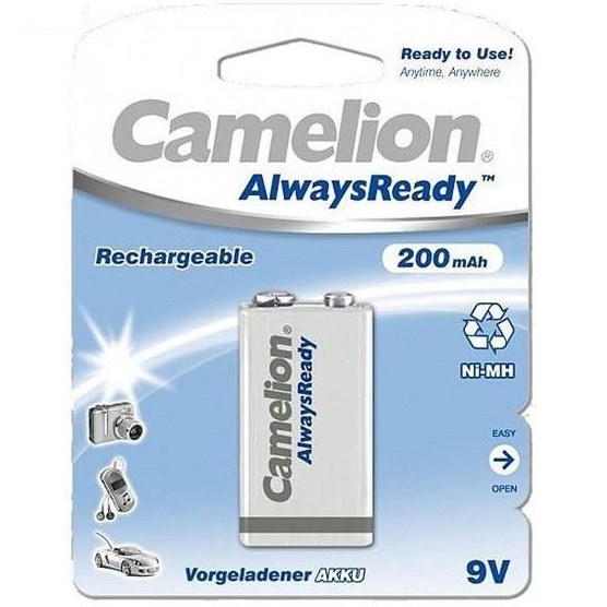 باتری کتابی شارژی Camelion AlwaysReady 9V 200mAh