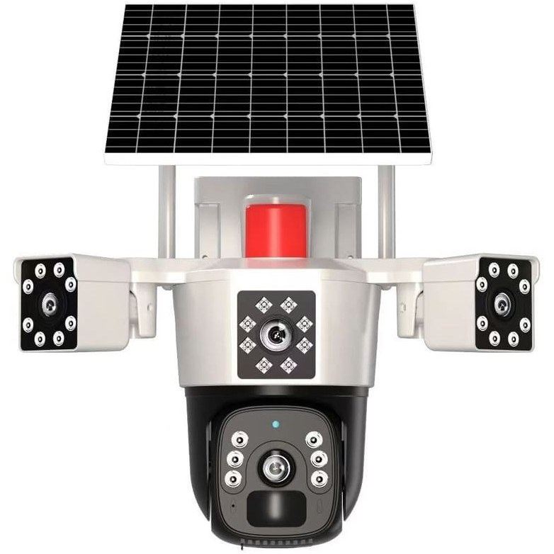 دوربین مداربسته مینی اسپیددام سولار سیمکارتی 4G سه لنز O-KAM مدل TX3