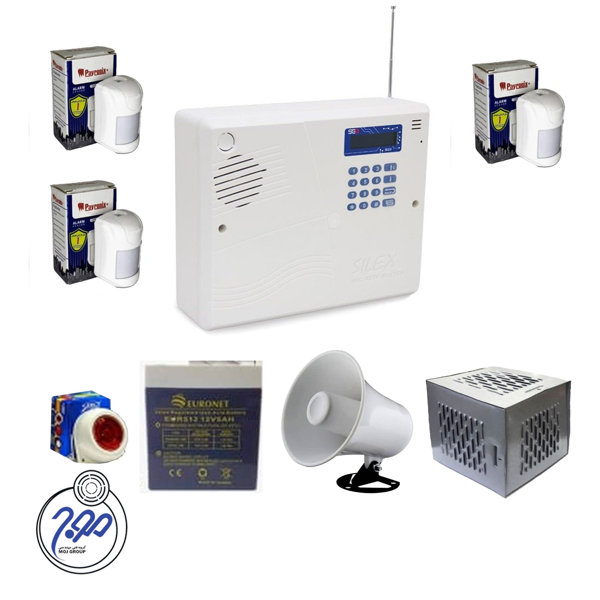 پکیج دزدگیر سایلکس SG8+s با 3 چشم دزدگیر