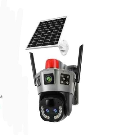 دوربین چرخشی خورشیدی سیمکارتی سه لنز  10X زوم اپتیکال مدل TZ35 بدون محدودیت در اپراتور با سرعت بالا OKAMPRO(مشکی)