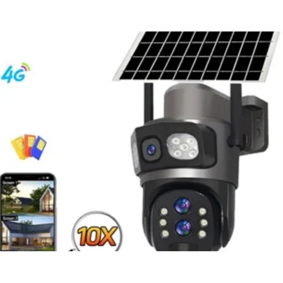 دوربین امنیتی خورشیدی اسپیددام مدل IPC V380 P10 سیمکارتی