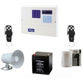 پک دزدگیر سیم کارتی نیولکس به همراه باطری و بلندگو و یک عدد چشمی سیمی کد 3001