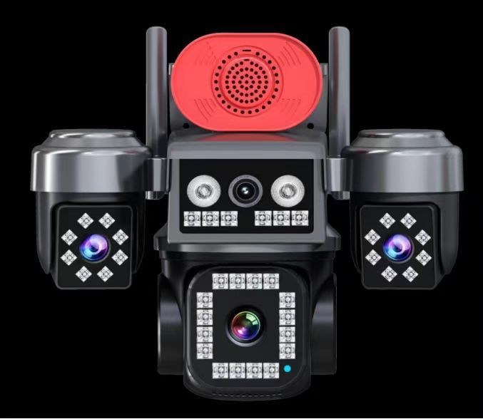 دوربین مداربسته خورشیدی سیمکارتی V380 مدل LX-XW818-4G سه لنز 12 مگاپیکسل