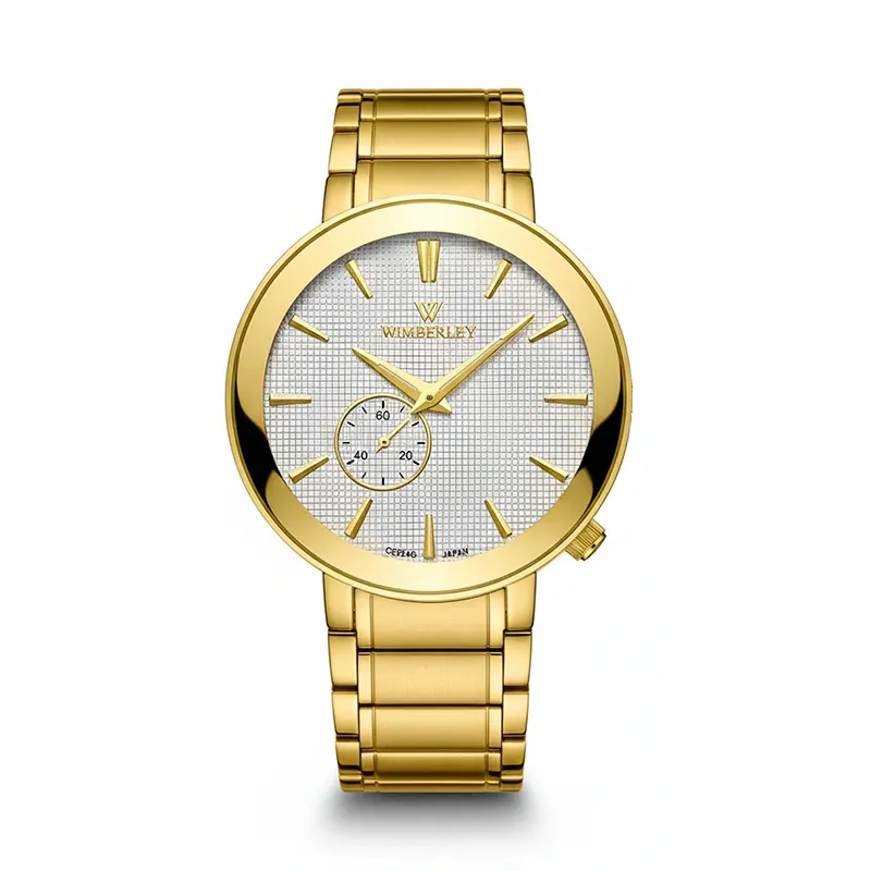 ساعت مچی عقربه ای مردانه ویمبرلی طلایی مدل WB-CS224G-E