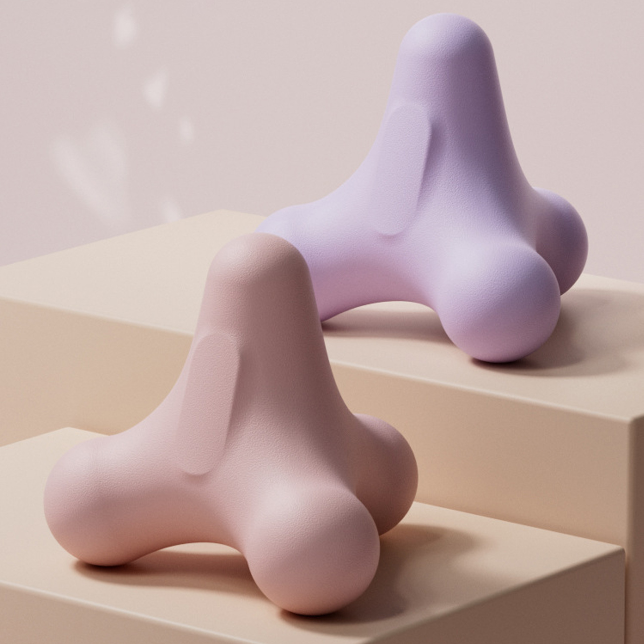 ماساژور دستی یویوان چهارگوش مدل DQFB بنفش و صورتی، ابزاری کوچک و کاربردی برای کاهش خستگی عضلات.