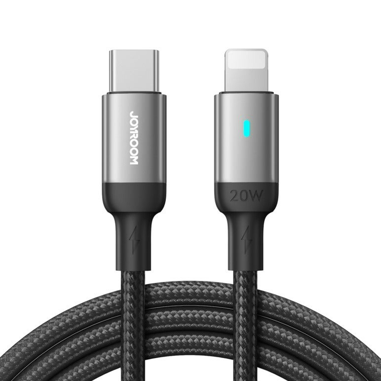 کابل شارژ سریع Joyroom مدل S-A10 با کانکتور تایپ سی به لایتنینگ، توان 20 وات و نشانگر LED.