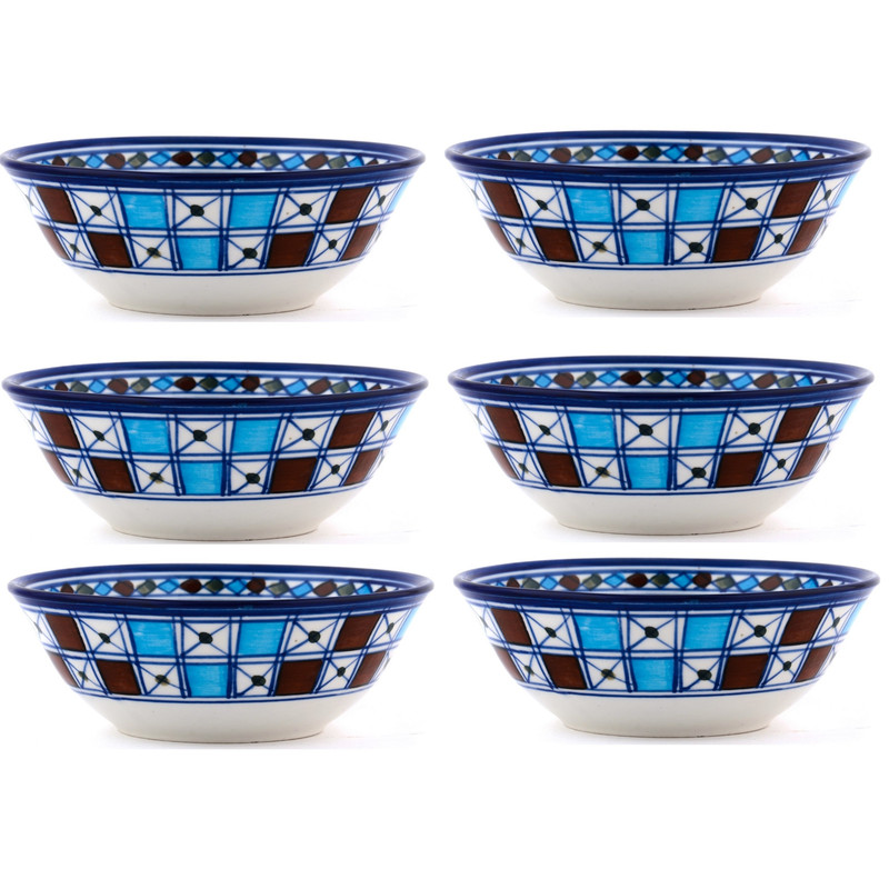 کاسه سوپ چینی میبد مروارید مدل شطرنجی بسته 6 عددی