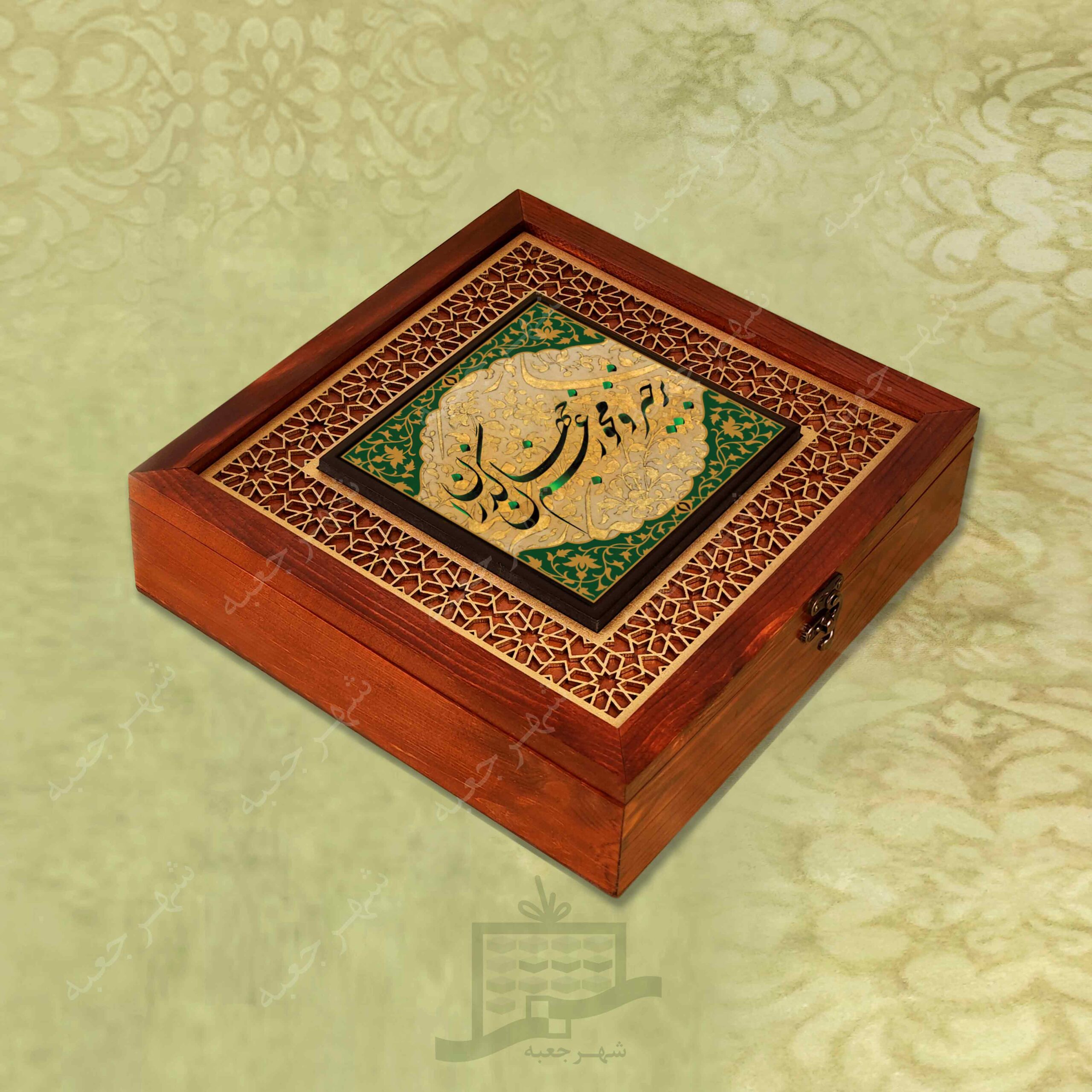 جعبه چوبی (طرح M10*1*28) -آجیل و خشکبار ، دمنوش ، گز و شکلات ، میوه خشک ، هدیه و کادو