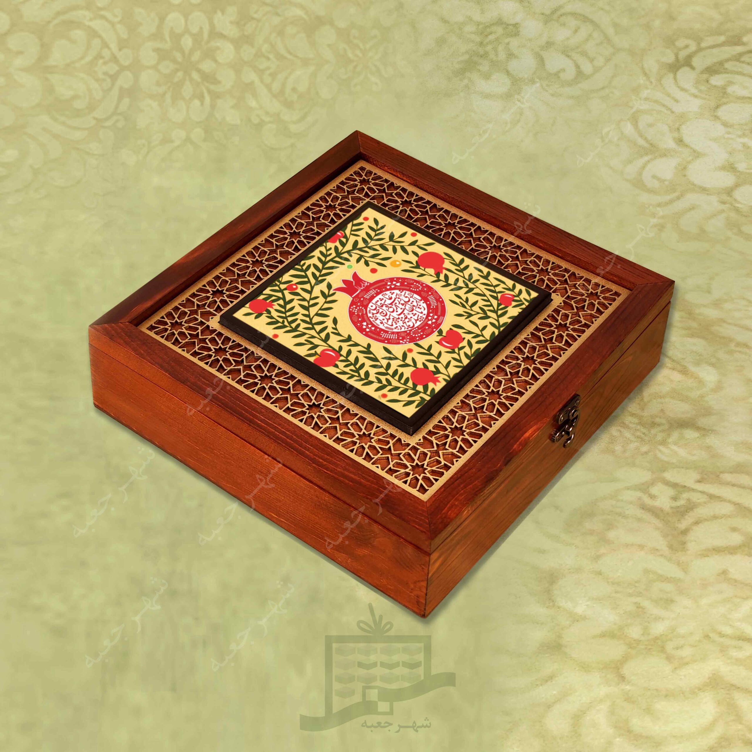 جعبه چوبی (طرح Y3*1*28) -آجیل و خشکبار ، دمنوش ، گز و شکلات ، میوه خشک ، هدیه و کادو