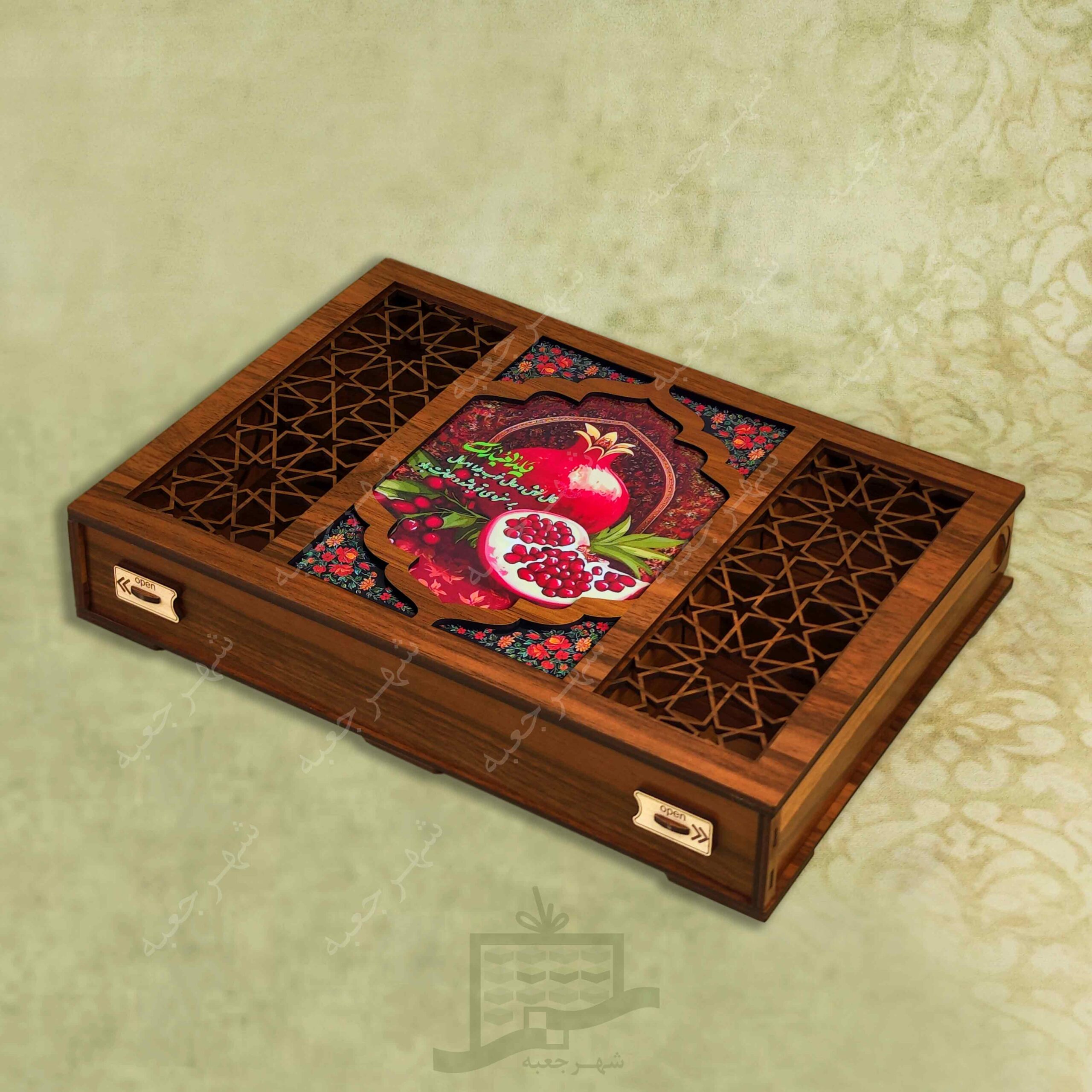 جعبه لیزری (طرح یاس 3.2) -آجیل و خشکبار، دمنوش، گز و شکلات، میوه خشک، هدایا
