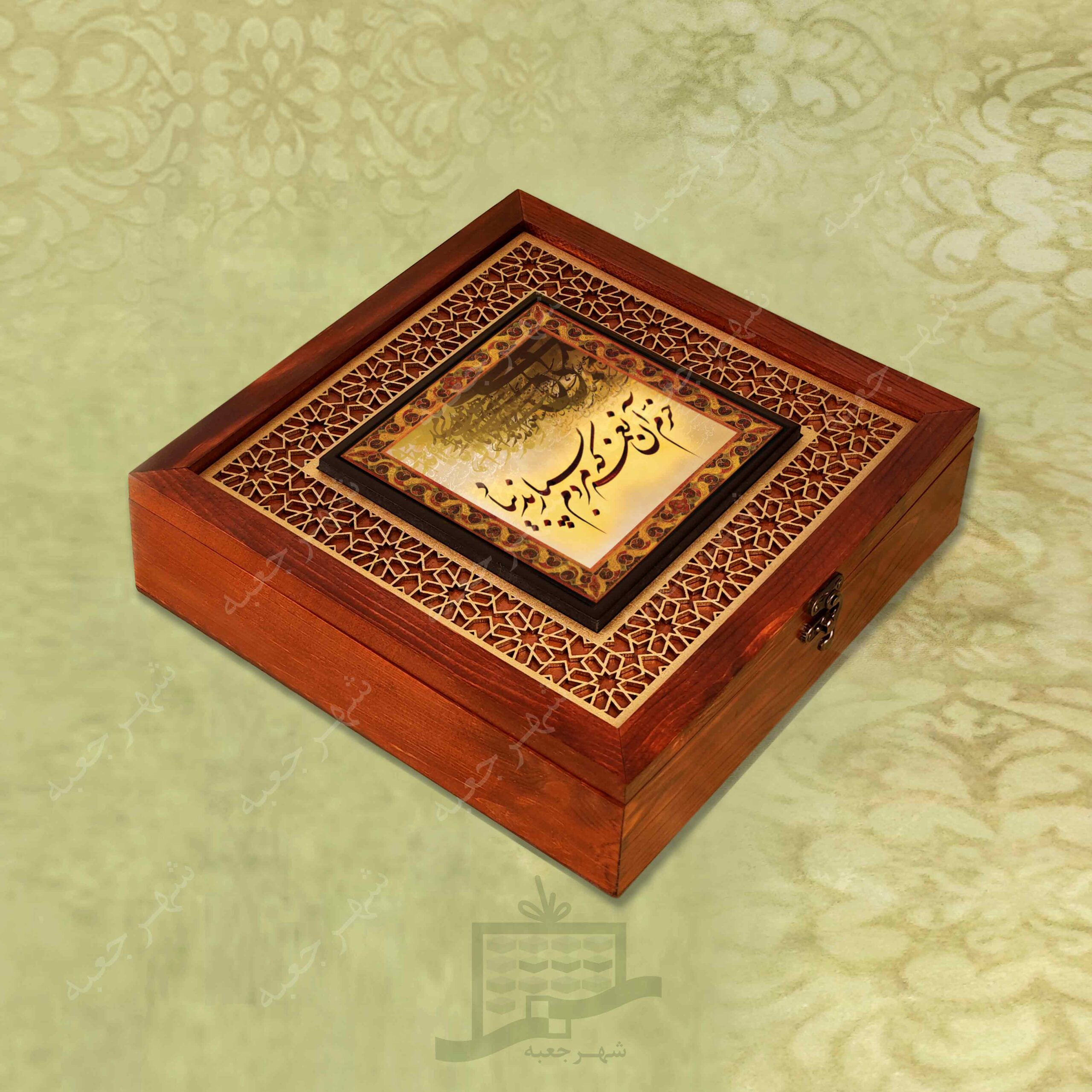 جعبه چوبی (طرح M13*1*28) -آجیل و خشکبار ، دمنوش ، گز و شکلات ، میوه خشک ، هدیه و کادو