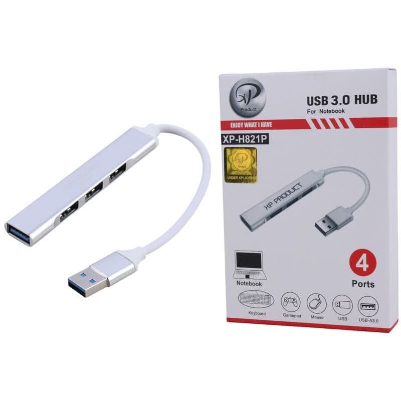 هاب 4 پورت USB2/USB3.0 مدل XP-H821 با کابل 12 سانتی متر