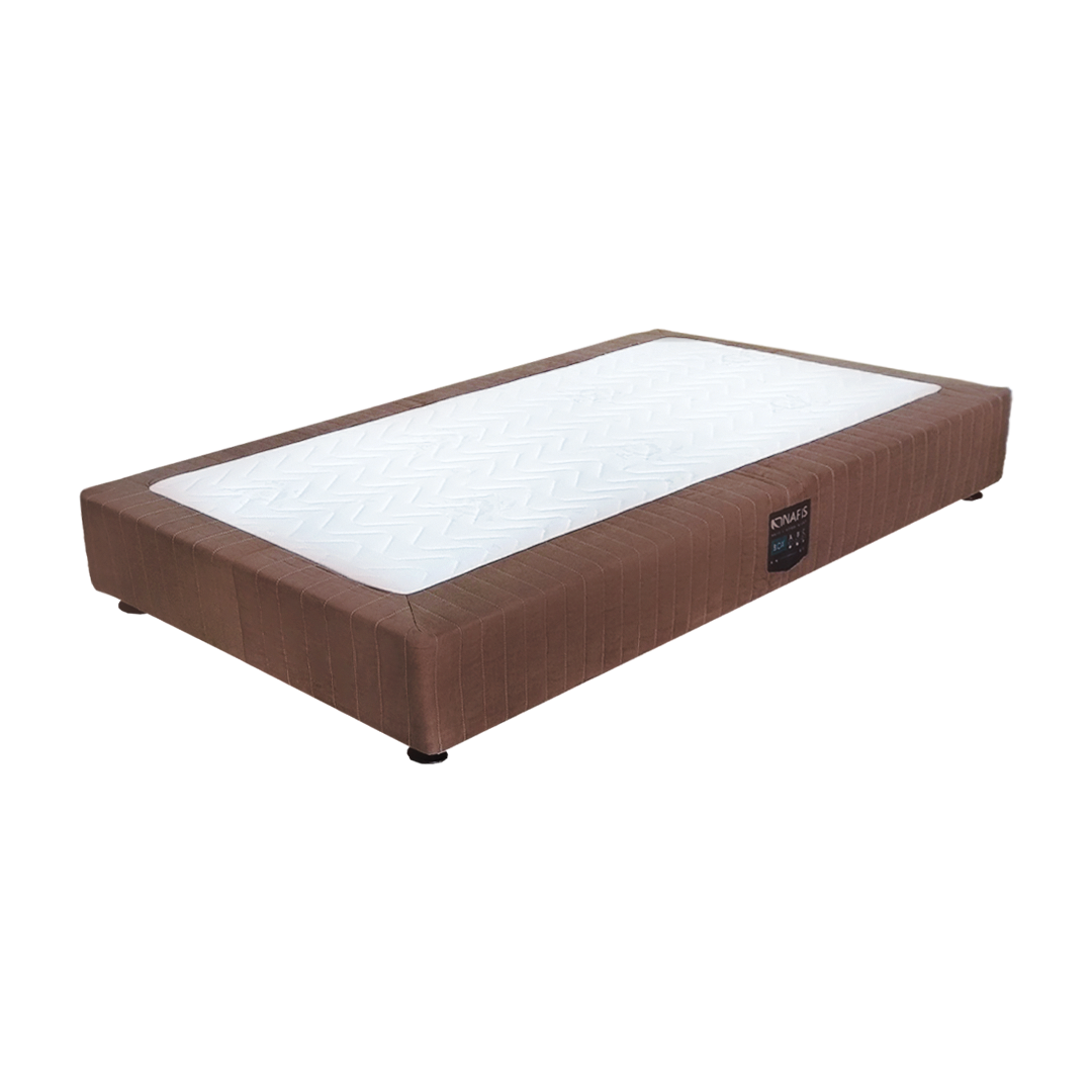 تخت فلزی یک‌ نفره نفیس با رویه پارچه‌ای– سایز 120×200