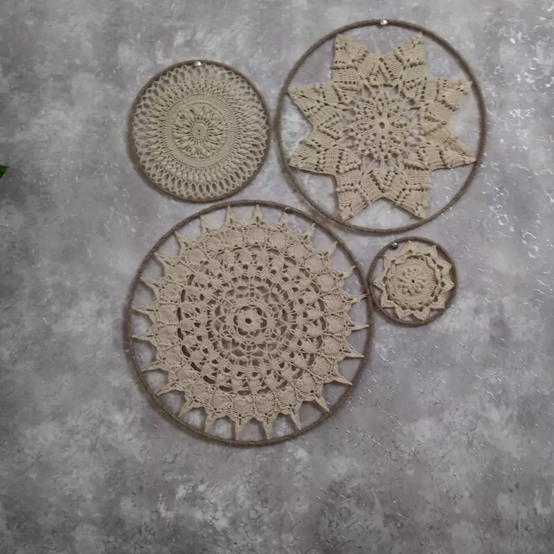 دیوارکوب و اویز دست بافت قلاب بافی با نخ مرسریزه با کیفیت امکان پرداخت در 2 مرحله