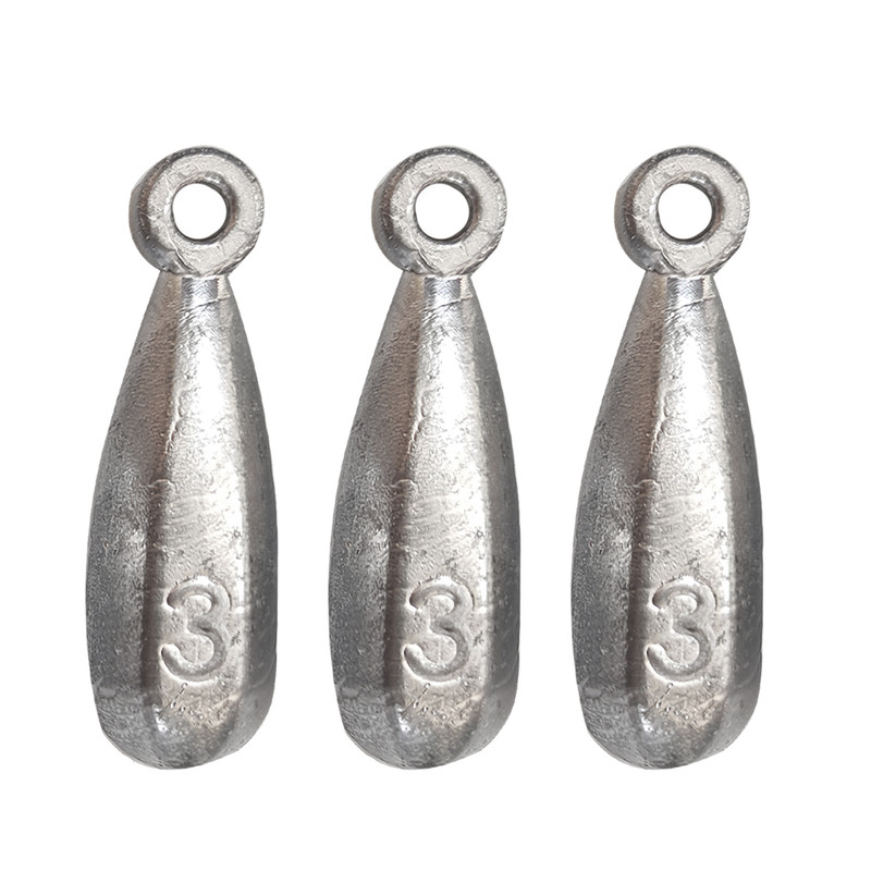 سرب ماهیگیری مدل اشکی کد 3-80g بسته 3 عددی