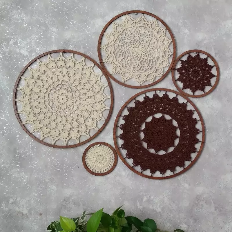 اویز و دیوارکوب بافتنی  مجوعه 5 عددی بافته  پرداخت در 2 مرحله