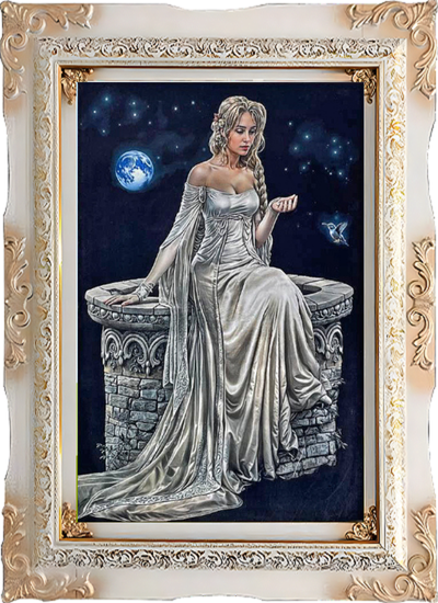 تابلوفرش ماشینی طرح تندیس دختر نشسته کد 30090 (3 سایز)